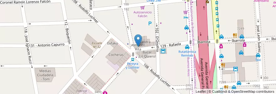 Mapa de ubicacion de Almacén Rita en Argentina, Buenos Aires, Partido De Tres De Febrero, Ciudadela.