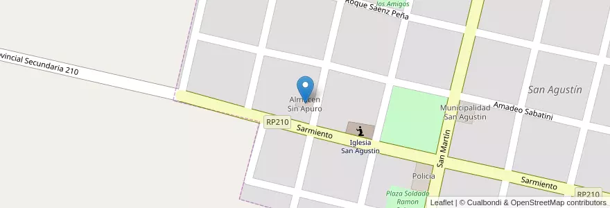 Mapa de ubicacion de Almacen Sin Apuro en アルゼンチン, コルドバ州, Departamento Calamuchita, Municipio De San Agustín, Pedanía Molinos, San Agustín.