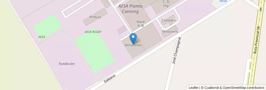 Mapa de ubicacion de Almacenes en Argentinië, Buenos Aires, Canning.