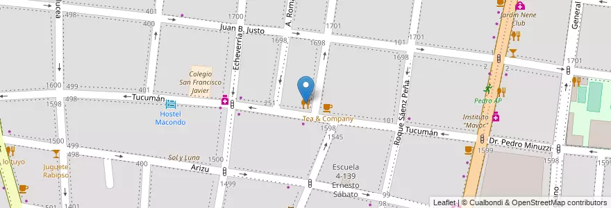 Mapa de ubicacion de Almirarte - Cocina contemporanea en الأرجنتين, تشيلي, Mendoza, Godoy Cruz, Departamento Godoy Cruz, Distrito Ciudad De Godoy Cruz.