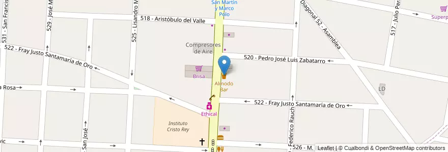 Mapa de ubicacion de Almodo Bar en Arjantin, Buenos Aires, Partido De Tres De Febrero, Caseros.