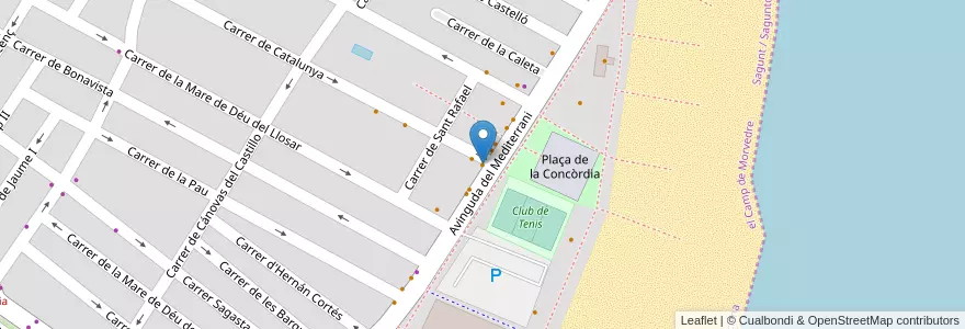 Mapa de ubicacion de Aloha en スペイン, バレンシア州, València / Valencia, El Camp De Morvedre, Sagunt / Sagunto.