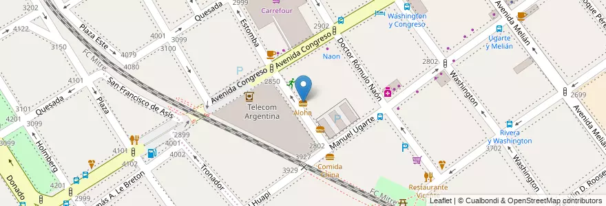 Mapa de ubicacion de Aloha, Coghlan en アルゼンチン, Ciudad Autónoma De Buenos Aires, Comuna 12, ブエノスアイレス.