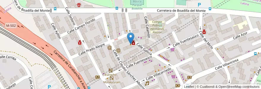 Mapa de ubicacion de Alonso Cafetería en Spain, Community Of Madrid, Community Of Madrid, Área Metropolitana De Madrid Y Corredor Del Henares, Madrid.