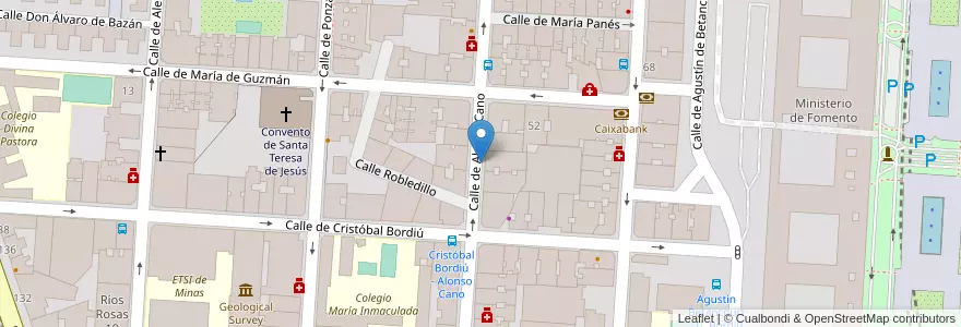 Mapa de ubicacion de ALONSO CANO, CALLE, DE,66 en Espagne, Communauté De Madrid, Communauté De Madrid, Área Metropolitana De Madrid Y Corredor Del Henares, Madrid.