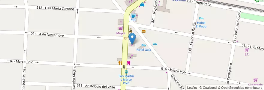 Mapa de ubicacion de Alpa Electronica en アルゼンチン, ブエノスアイレス州, Partido De Tres De Febrero, Caseros.