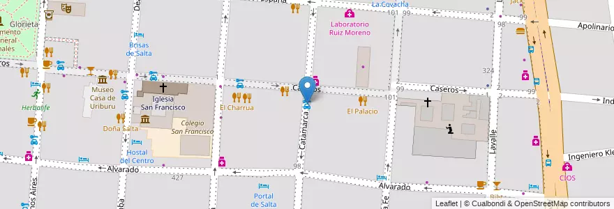 Mapa de ubicacion de alpha car rental en الأرجنتين, Salta, Capital, Municipio De Salta, Salta.
