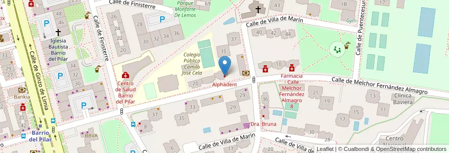 Mapa de ubicacion de Alphadent en Spagna, Comunidad De Madrid, Comunidad De Madrid, Área Metropolitana De Madrid Y Corredor Del Henares, Madrid.