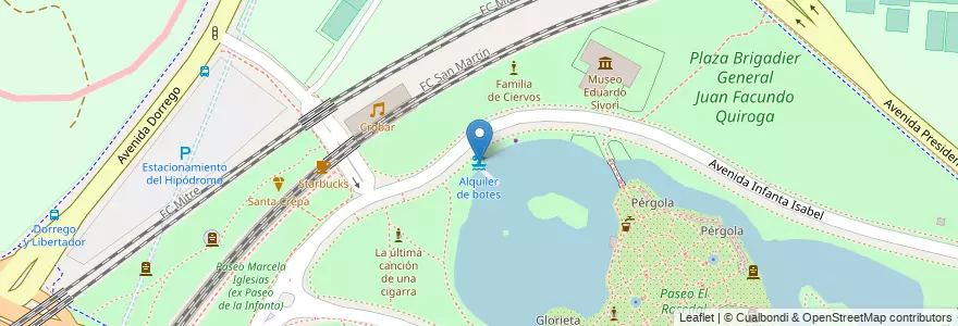 Mapa de ubicacion de Alquiler de botes, Palermo en Arjantin, Ciudad Autónoma De Buenos Aires, Buenos Aires, Comuna 14.