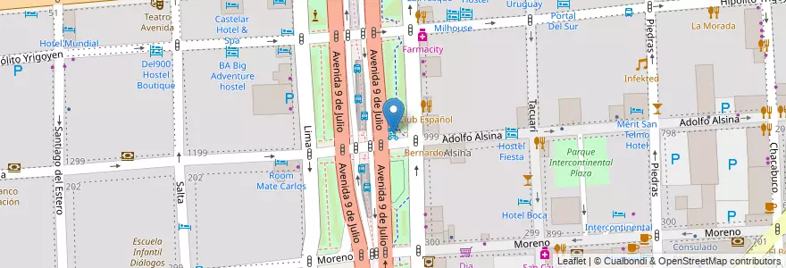 Mapa de ubicacion de Alsina, Montserrat en 阿根廷, Ciudad Autónoma De Buenos Aires, Comuna 1, 布宜诺斯艾利斯.