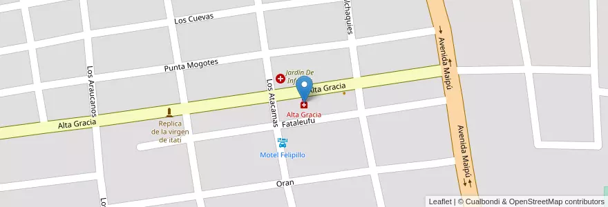 Mapa de ubicacion de Alta Gracia en الأرجنتين, Corrientes, Departamento Capital, Corrientes, Corrientes.