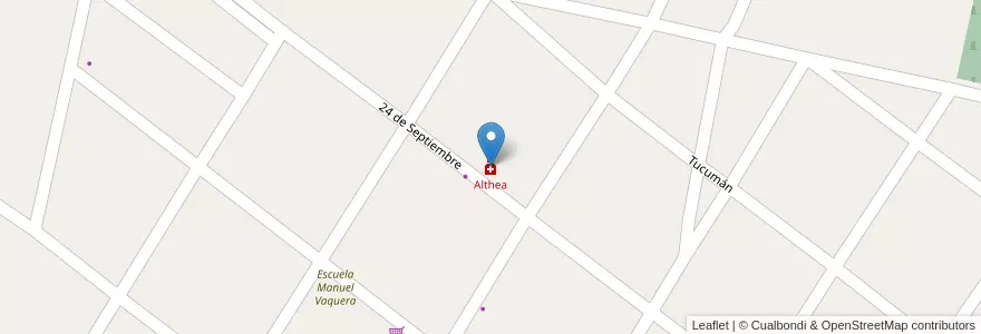 Mapa de ubicacion de Althea en Arjantin, Tucumán, Departamento Monteros, Municipio De Monteros, Monteros.