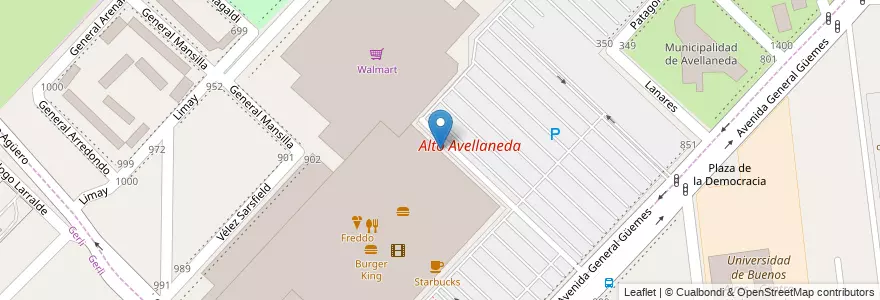 Mapa de ubicacion de Alto Avellaneda en 아르헨티나, 부에노스아이레스주, Partido De Avellaneda, Avellaneda.