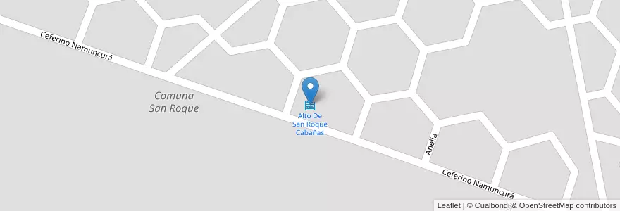 Mapa de ubicacion de Alto De San Roque Cabañas en Argentinien, Provinz Córdoba, Departamento Punilla, Pedanía San Roque, Comuna De San Roque, Comuna San Roque.