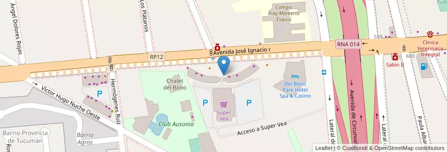 Mapa de ubicacion de Alto del Del Bono Shopping en アルゼンチン, サンフアン州, チリ, Capital.