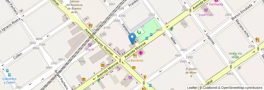 Mapa de ubicacion de Alto Urquiza, Villa Urquiza en 阿根廷, Ciudad Autónoma De Buenos Aires, Comuna 12, 布宜诺斯艾利斯.