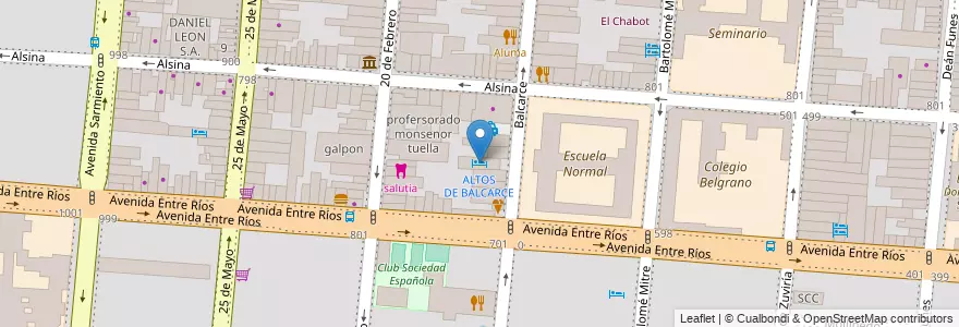Mapa de ubicacion de ALTOS DE BALCARCE en Arjantin, Salta, Capital, Municipio De Salta, Salta.