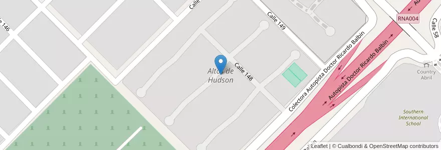 Mapa de ubicacion de Altos de Hudson en Arjantin, Buenos Aires, Partido De Berazategui, Hudson.