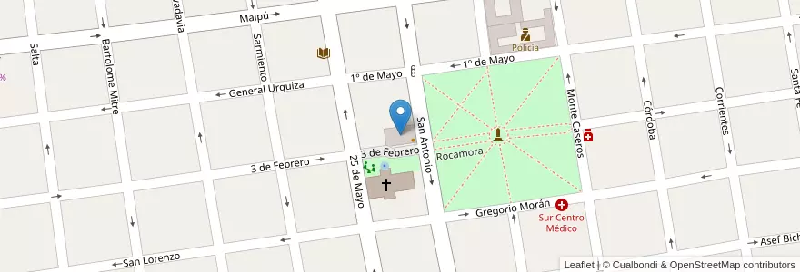 Mapa de ubicacion de Altos del Gualeguay en 아르헨티나, 엔트레리오스주, Departamento Gualeguay, Distrito Cuchilla, Gualeguay.