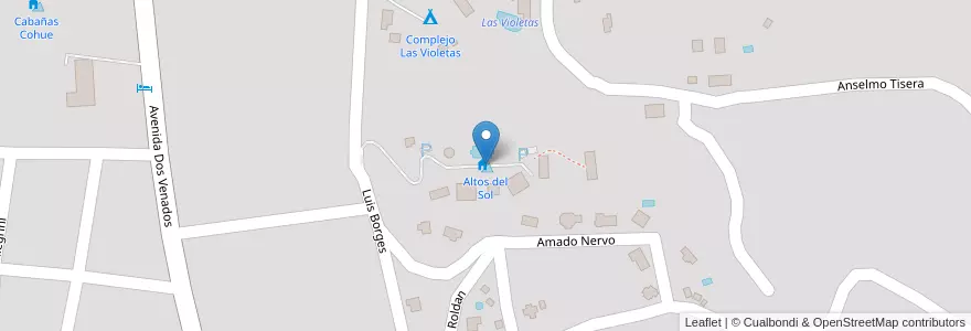 Mapa de ubicacion de Altos del Sol en 아르헨티나, San Luis, Junín, Municipio De Merlo, Villa De Merlo.