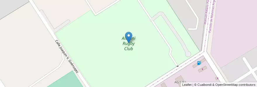 Mapa de ubicacion de Alumni Rugby Club en Аргентина, Буэнос-Айрес, Partido De Malvinas Argentinas.