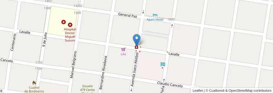 Mapa de ubicacion de Alvear en Argentinien, Corrientes, Departamento General Alvear, Municipio De Alvear.