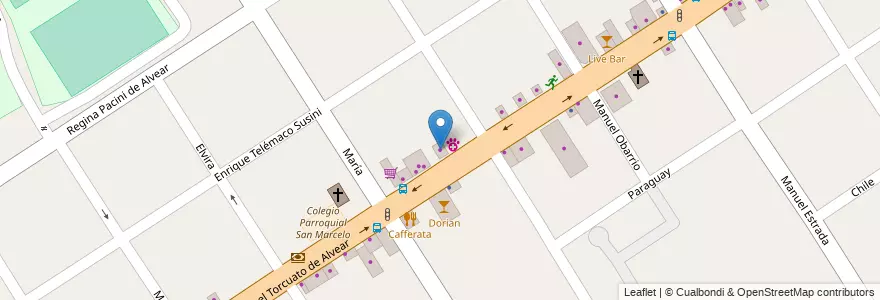 Mapa de ubicacion de Alvear Motor en الأرجنتين, بوينس آيرس, Partido De Tigre, Don Torcuato.