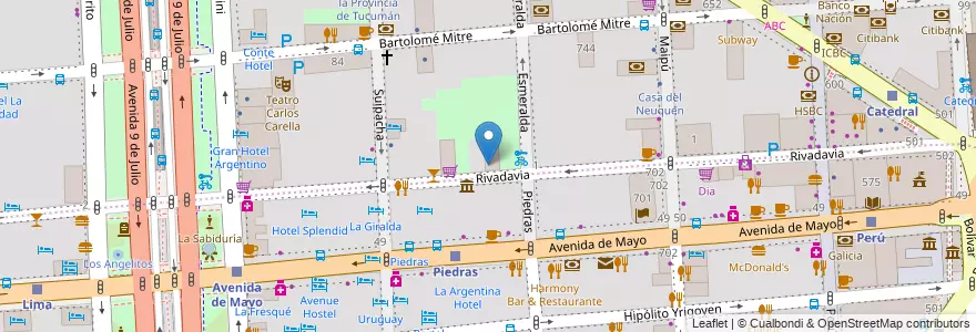 Mapa de ubicacion de AM 1070 Radio El Mundo, San Nicolas en 아르헨티나, Ciudad Autónoma De Buenos Aires, Comuna 1, 부에노스아이레스.
