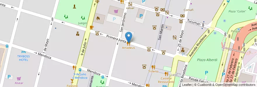 Mapa de ubicacion de Amadeus en Argentinien, Santa Fe, Departamento La Capital, Santa Fe Capital, Santa Fe.
