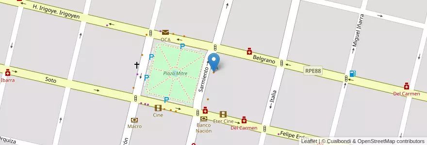 Mapa de ubicacion de Amadeus en 阿根廷, Córdoba, Departamento San Javier, Pedanía Dolores, Municipio De Villa Dolores, Villa Dolores.