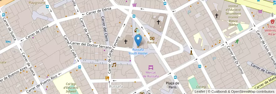 Mapa de ubicacion de Amadeus Lounge en İspanya, Comunitat Valenciana, València / Valencia, Comarca De València, València.