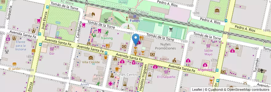 Mapa de ubicacion de Amaranta en 阿根廷, Santa Fe, Departamento Rosario, Municipio De Funes, Funes.