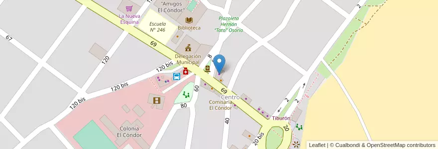 Mapa de ubicacion de Amarellis en 아르헨티나, 리오네그로주, Departamento Adolfo Alsina, Viedma, El Condor.