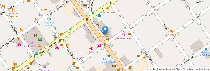 Mapa de ubicacion de Amarelo Express, Belgrano en 아르헨티나, Ciudad Autónoma De Buenos Aires, 부에노스아이레스, Comuna 13.