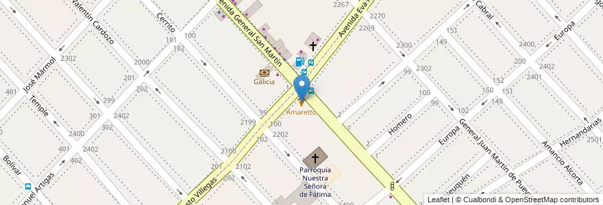 Mapa de ubicacion de Amaretto en Argentinië, Buenos Aires, Partido De La Matanza, Ramos Mejía.