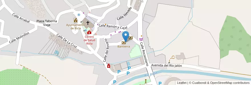 Mapa de ubicacion de Ambos mundos en Испания, Арагон, Сарагоса, Valdejalón, Ricla.