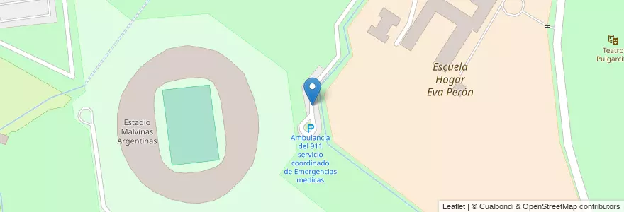 Mapa de ubicacion de Ambulancia del 911 servicio coordinado de Emergencias medicas en 阿根廷, 智利, Mendoza, Departamento Capital, Sección 9ª Parque General San Martín, Ciudad De Mendoza.