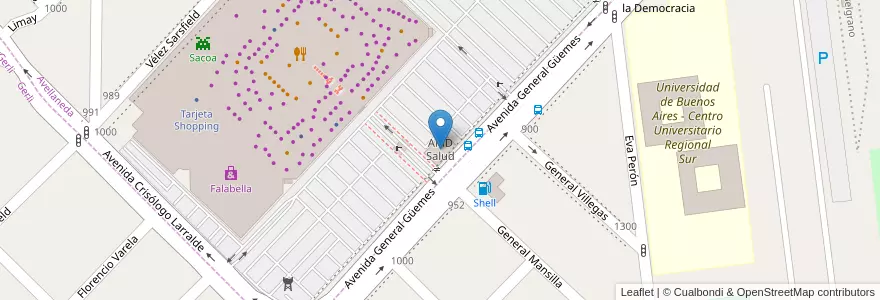 Mapa de ubicacion de AMD Salud en Argentina, Provincia Di Buenos Aires, Partido De Avellaneda, Avellaneda.