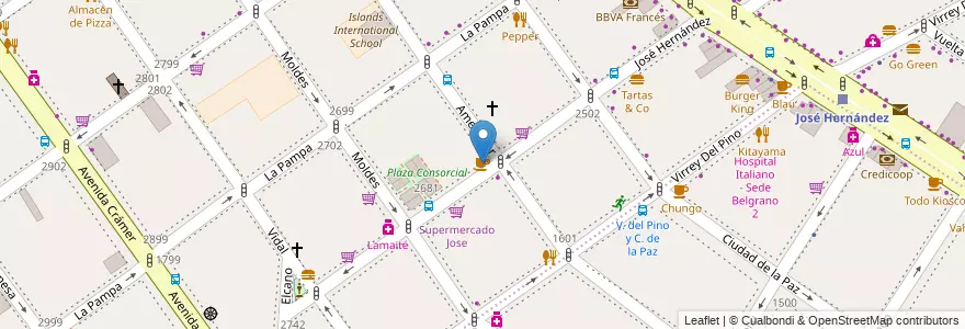 Mapa de ubicacion de Ameno, Belgrano en Argentinië, Ciudad Autónoma De Buenos Aires, Buenos Aires, Comuna 13.