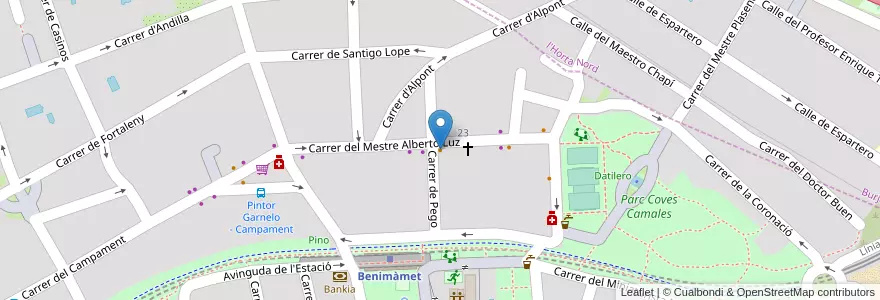 Mapa de ubicacion de Americano en 스페인, Comunitat Valenciana, València / Valencia, Comarca De València, València.