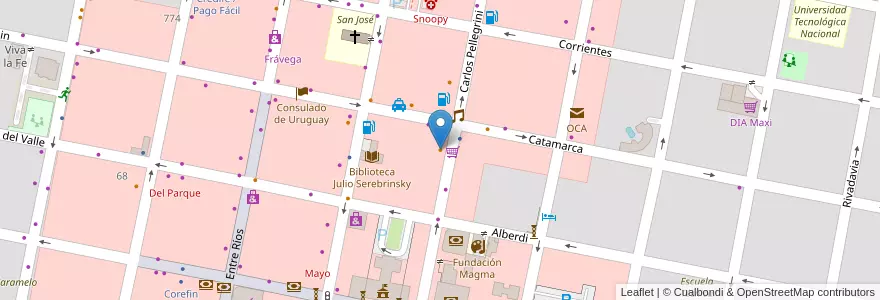 Mapa de ubicacion de Americano Buffet Libre en 阿根廷, 恩特雷里奥斯省, Departamento Concordia, Distrito Suburbios, Concordia, Concordia.