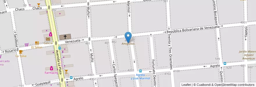 Mapa de ubicacion de Amiguitos, Almagro en 아르헨티나, Ciudad Autónoma De Buenos Aires, Comuna 5, 부에노스아이레스.