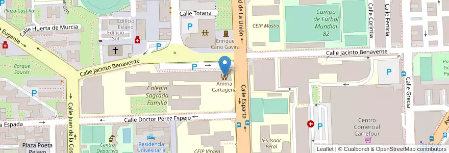 Mapa de ubicacion de Amma Cartagena en スペイン, ムルシア州, ムルシア州, Campo De Cartagena Y Mar Menor, Cartagena.