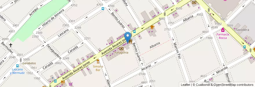 Mapa de ubicacion de Amor de Locas, Monte Castro en Argentinië, Ciudad Autónoma De Buenos Aires, Buenos Aires, Comuna 10.