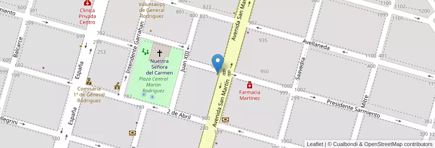 Mapa de ubicacion de Amores en Argentina, Buenos Aires, Partido De General Rodríguez.