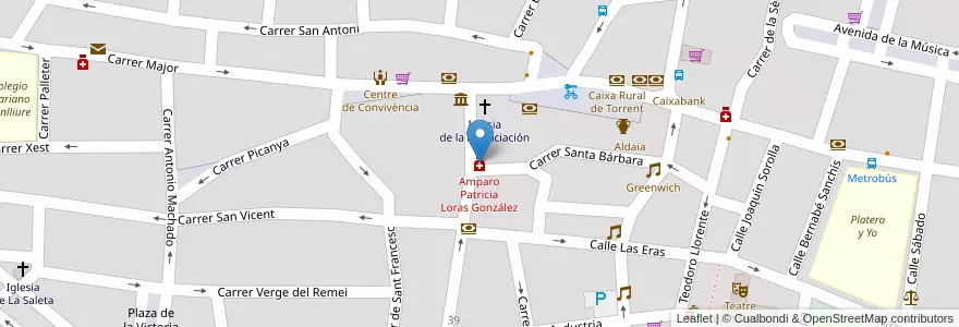 Mapa de ubicacion de Amparo Patricia Loras González en Spagna, Comunitat Valenciana, Valencia, L'Horta Oest, Aldaia.
