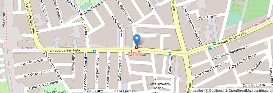Mapa de ubicacion de Amparo Yelo Clemente en إسبانيا, منطقة مرسية, منطقة مرسية, Campo De Cartagena Y Mar Menor, Cartagena.