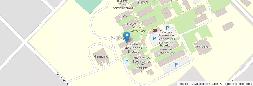 Mapa de ubicacion de Ampliación Facultad de Exactas (en construción) en 阿根廷, 布宜诺斯艾利斯省, Partido De Tandil, Tandil.