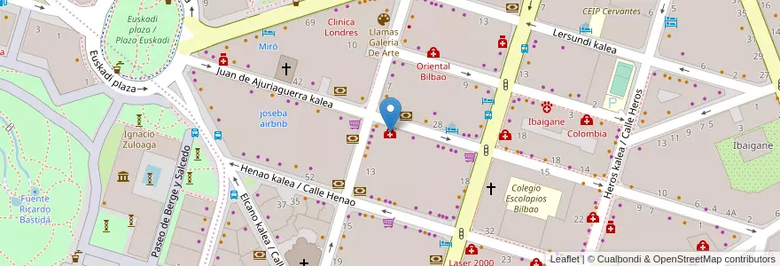 Mapa de ubicacion de Amplifon en スペイン, バスク州, Bizkaia, Bilboaldea, ビルバオ.