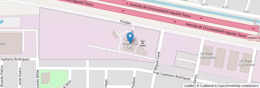 Mapa de ubicacion de AMX Argentina S.A. en アルゼンチン, コルドバ州, Departamento Capital, Pedanía Capital, Córdoba, Municipio De Córdoba.
